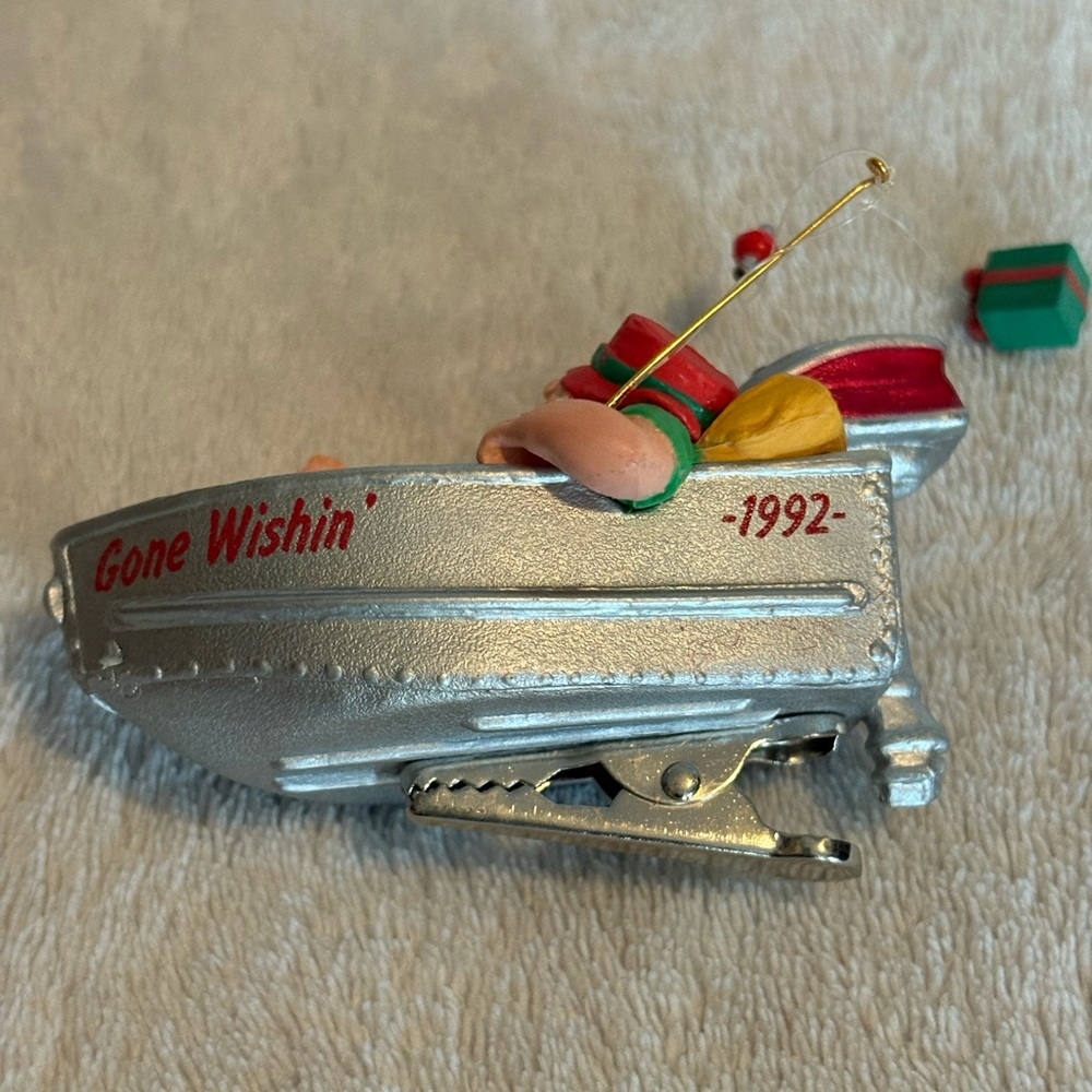 1992 GONE WISHIN' Hallmark Keepsake Christmas Clip On Ornament In Box - Picture 8 of 16